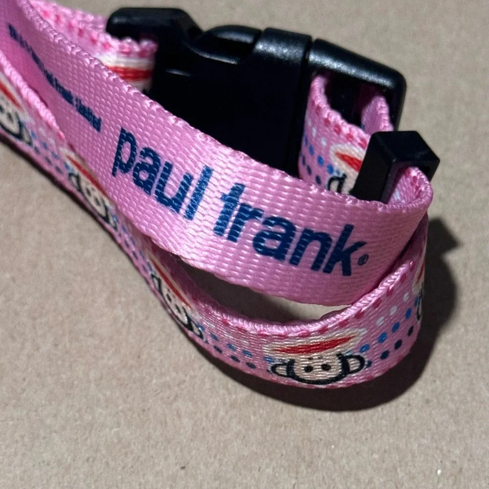 PAUL FRANK PINK CIRCLES ADJUSTABLE DOG COLLAR SIZE MEDIUM
